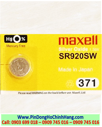 Maxell 371; Pin Maxell SR920SW 